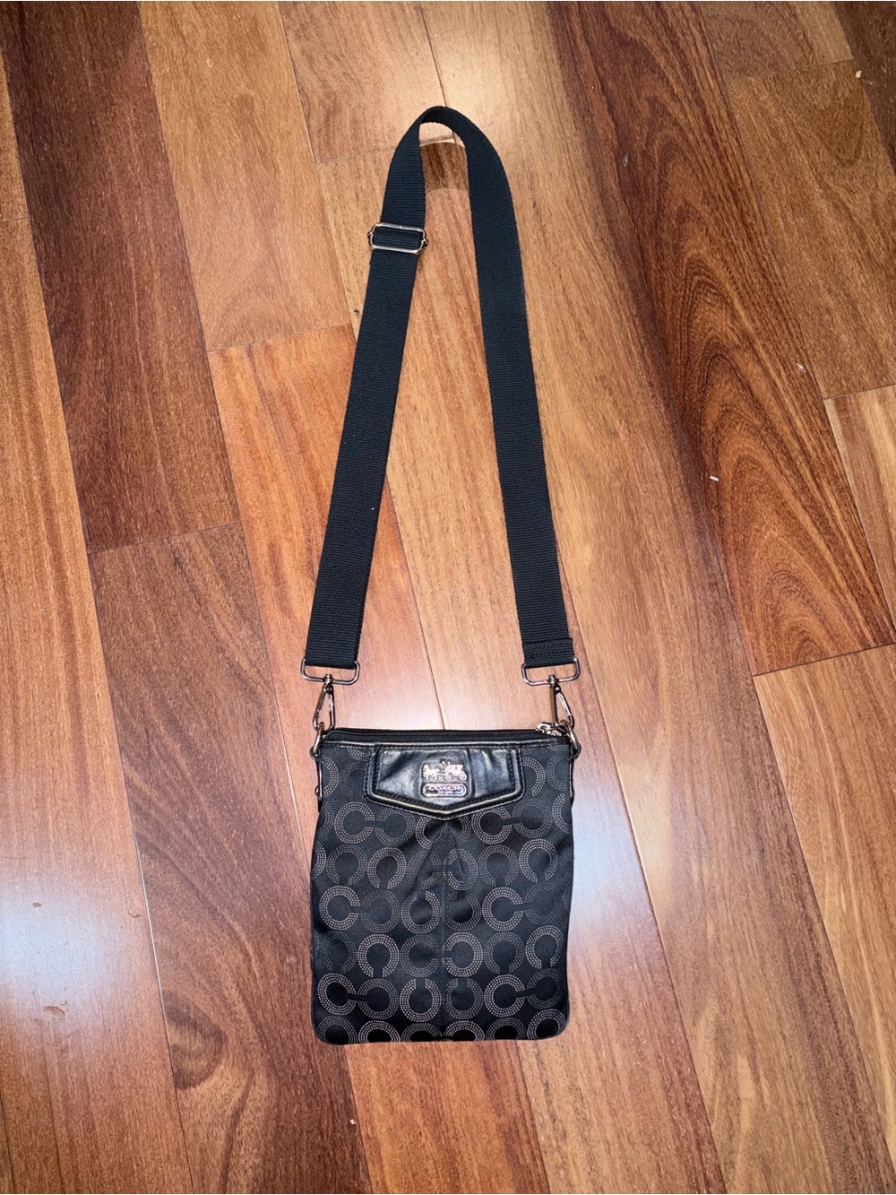 Coach Black Signature  Crossbody with Adjustable Strap